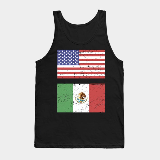 United States Flag & Mexico Flag Tank Top by Wizardmode